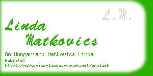 linda matkovics business card